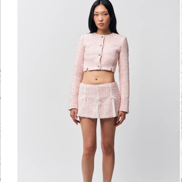 NWT Guizio Colette Jacket, Baby Pink Tweed, S - Picture 2 of 5